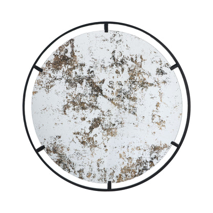 Theodor - Mirror With Industrial Design Round Mirror With Metal Frame For Wall Decor & Entryway Console Lean Against Wall - Black