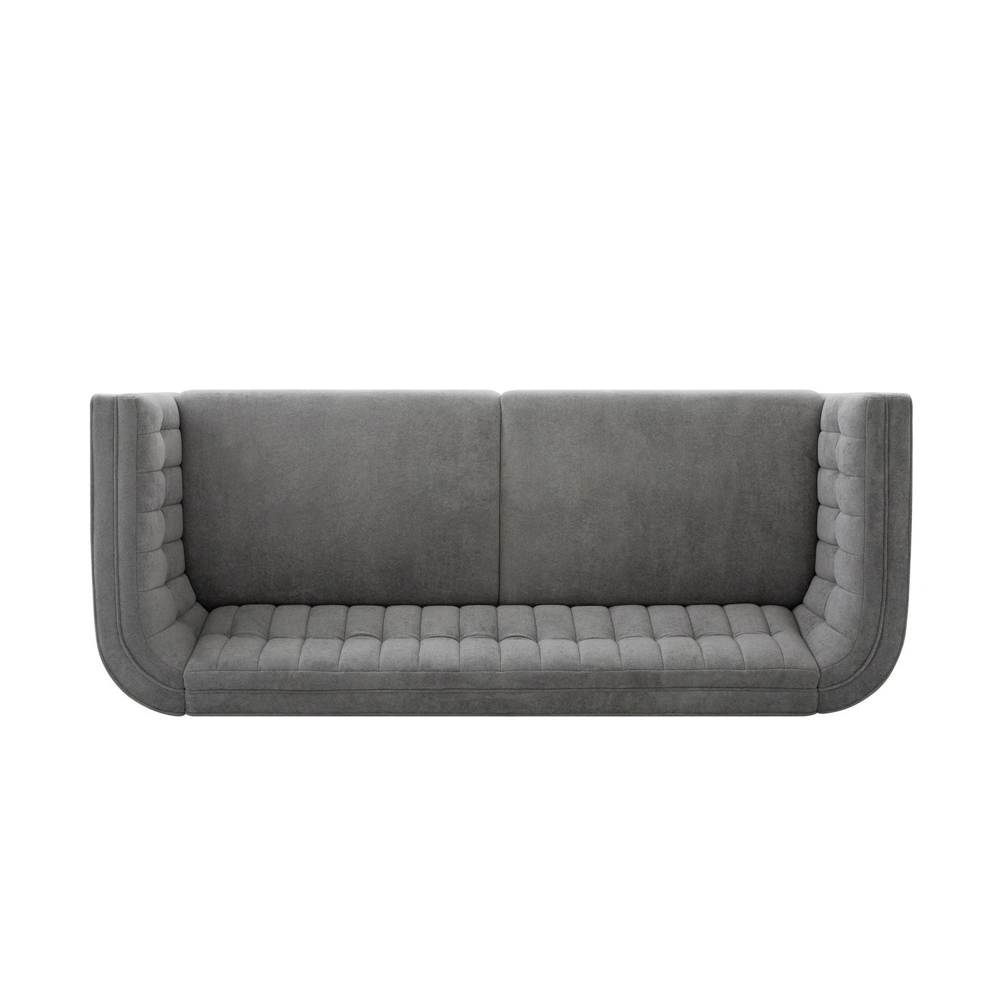 Modern 3 Seater Sofa Upholstered Couch with Curved Armrests