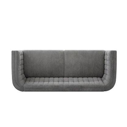 Modern 3 Seater Sofa Upholstered Couch with Curved Armrests