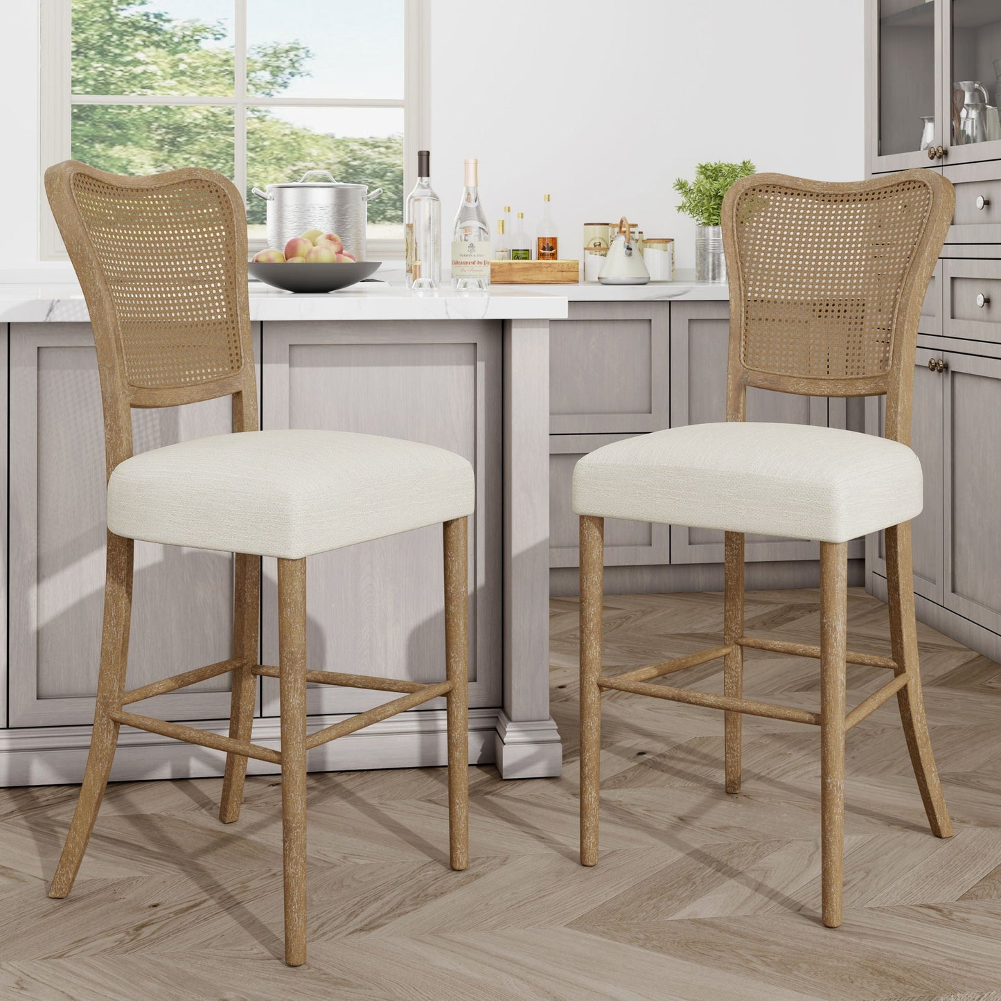 Barstool Set of 2 - Dark Brown