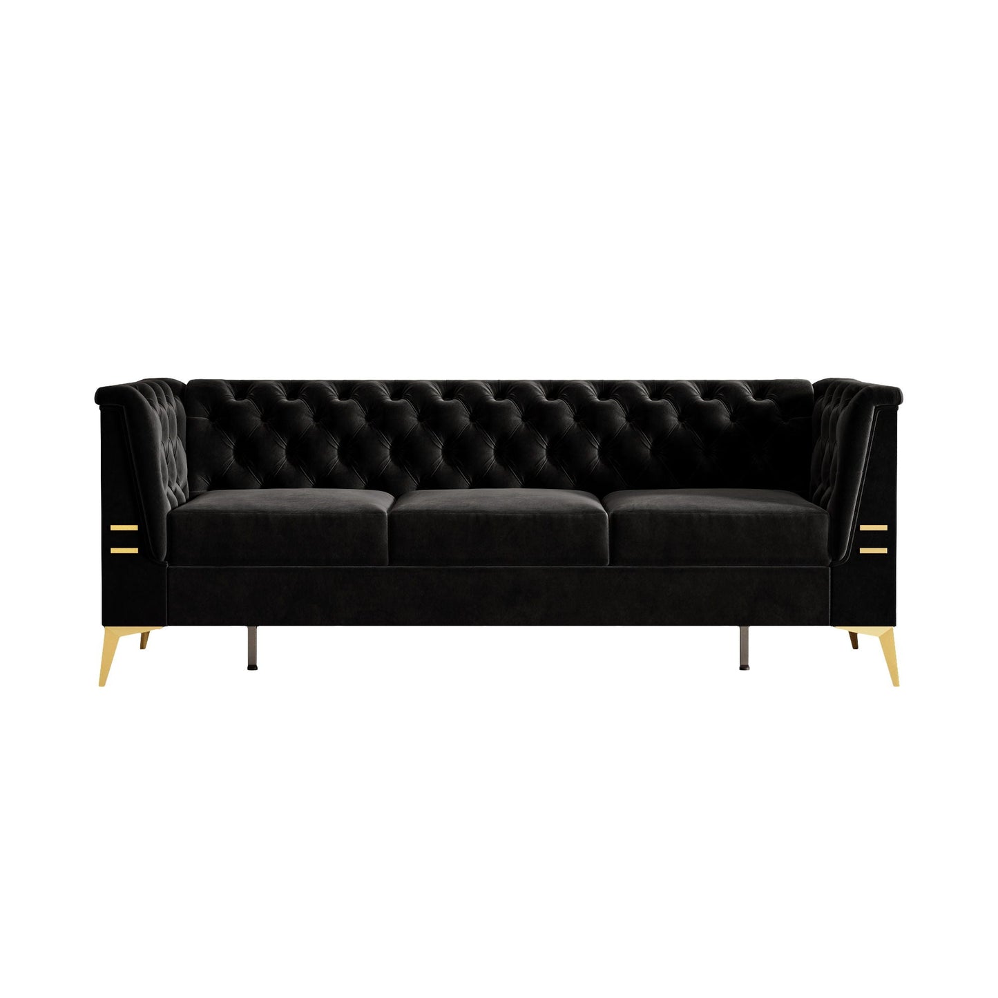 Luxurious Sofa With Legs, Modern Chesterfield Design, Tufted Upholstery, 3 Seat Couch For Living Room And Office