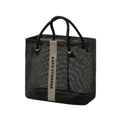 Mesh bath bag, mesh pocket tote swimming wash bag, men's bath towel bath bag, large storage bag