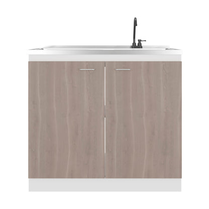 Salento Freestanding Sink, Double Door Cabinet, Two Shelves