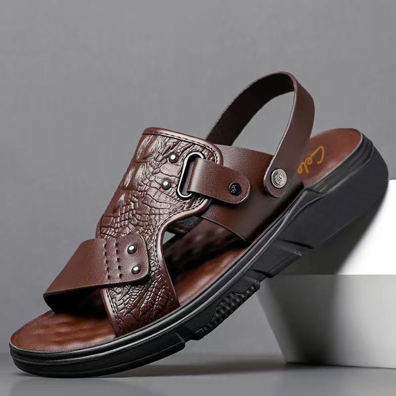 Summer Beach Non-Slip Breathable Thick Soft-Soled Durable Dual-Use Mens Sandals