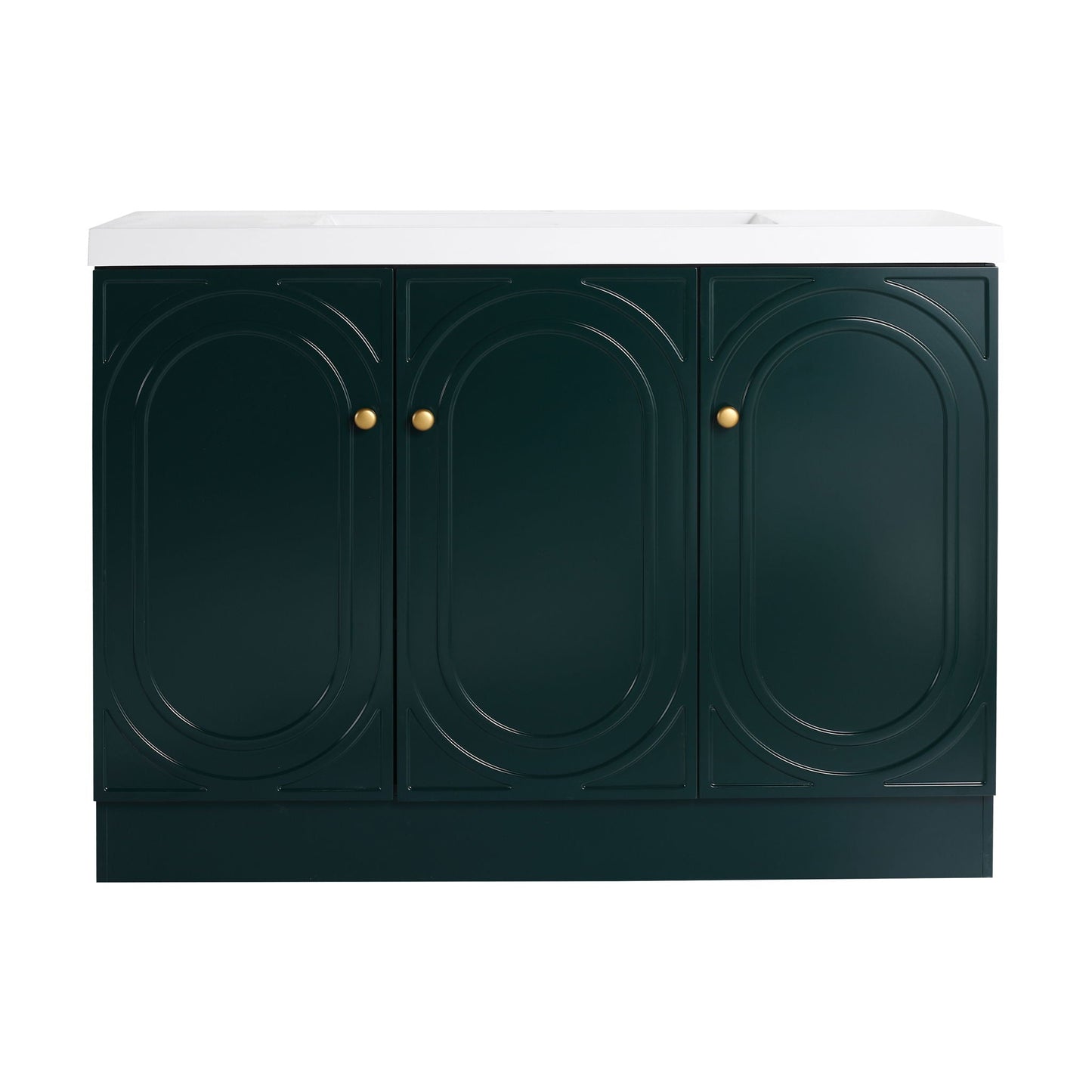 Contemporary Freestanding Bathroom Vanity With Resin Sink & Soft-Close Cabinet Doors