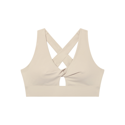 Loki & Ivy Women's Twist Front V-Neck Sports Bra