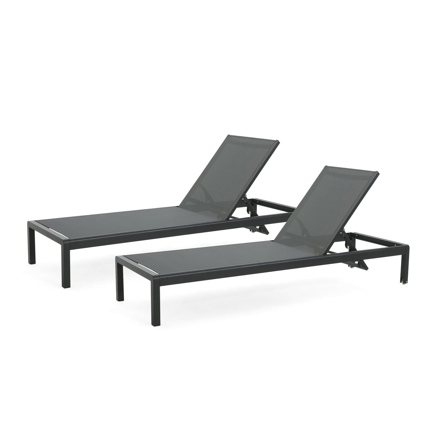 Outdoor Patio Chaise Lounge with 5 Reclining Positions