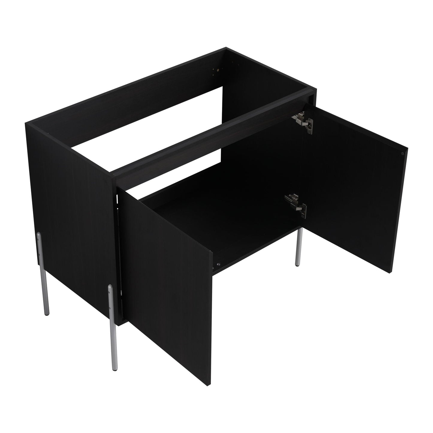 Freestanding Bathroom Vanity With Resin Sink And Storage Cabinet
