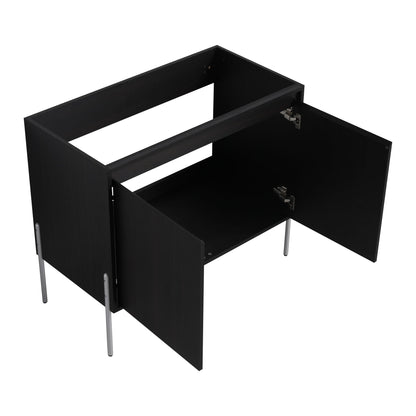 Freestanding Bathroom Vanity With Resin Sink And Storage Cabinet