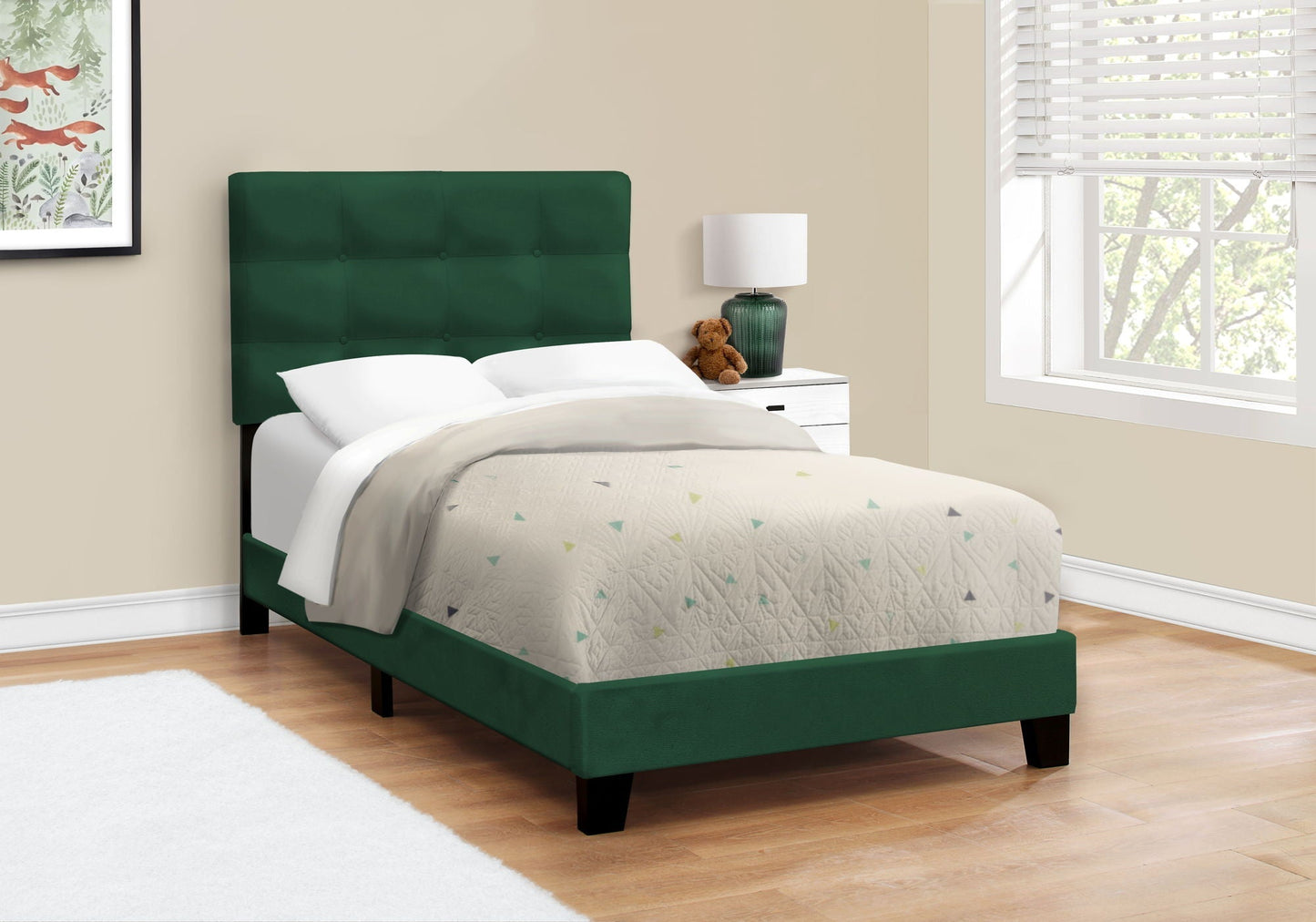 Transitional Upholstered Bed Frame