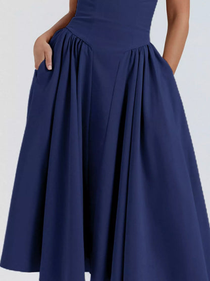 Sweetheart Neck Spaghetti Strap Midi Dress
