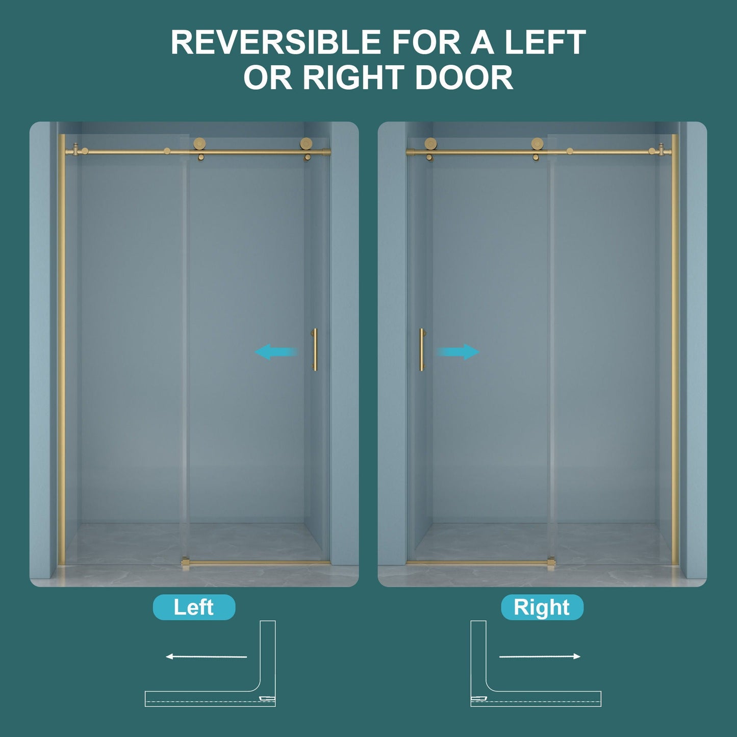 Single Sliding Bypass Shower Door Enclosure With Tempered Glass