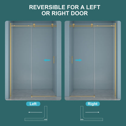Single Sliding Bypass Shower Door Enclosure With Tempered Glass