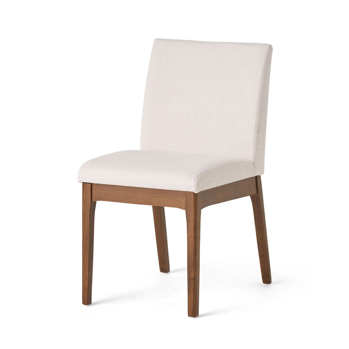 Dining Chairs with Upholstered Seat and Backrest (Set of 2) - Light Beige / Walnut