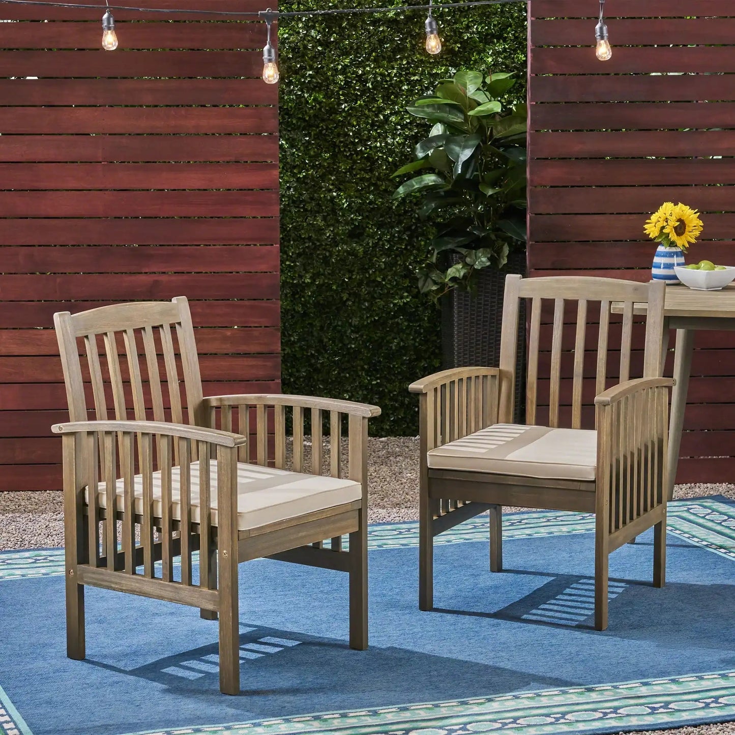 Casa Acacia Dining Chair Set With Cushions