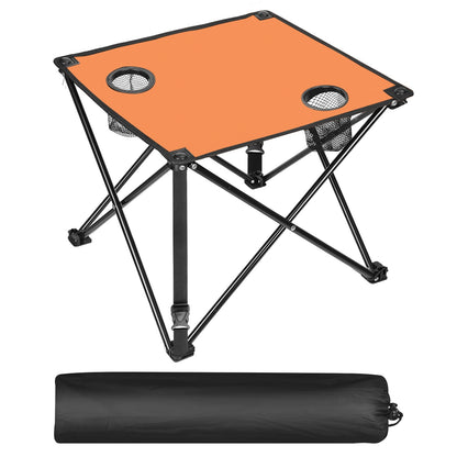 Portable Folding Camping Table with Cup Holders & Carry Bag