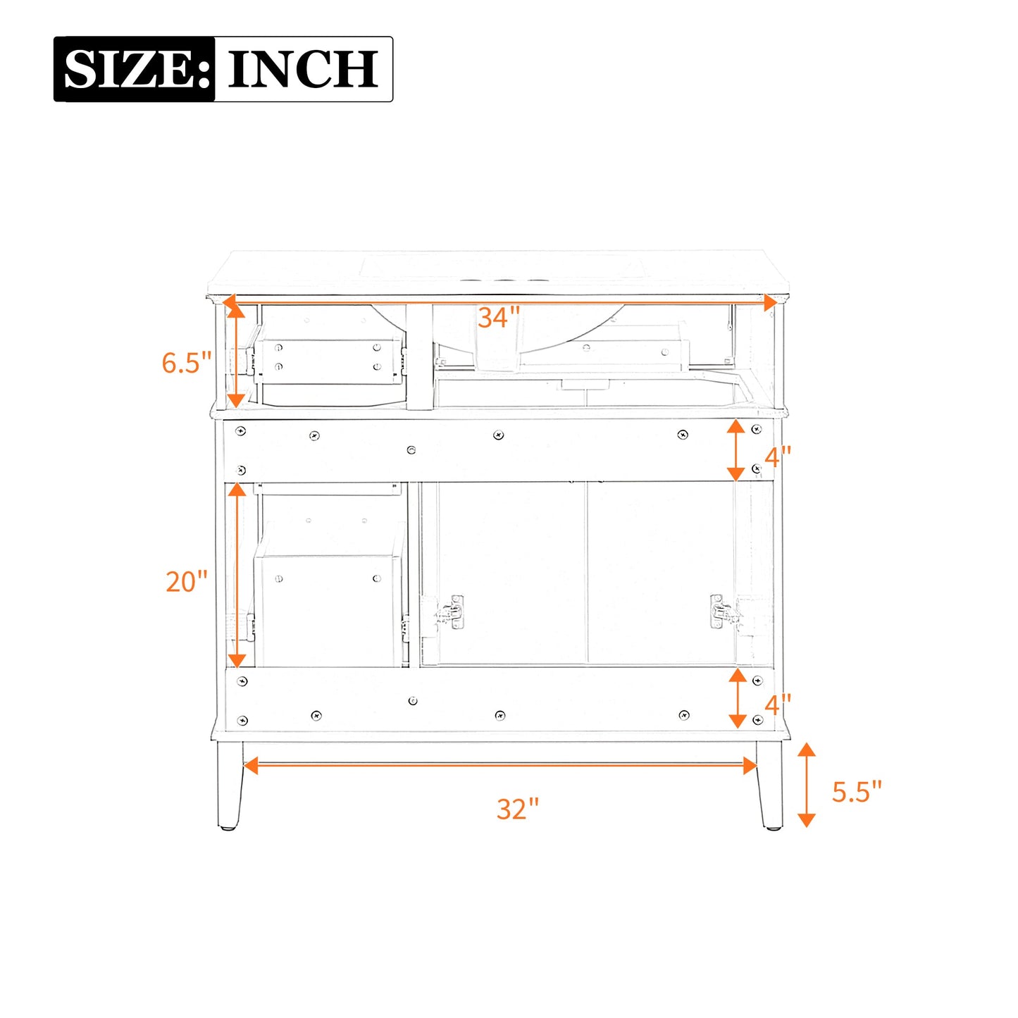 36" Light Green Bathroom Vanity
