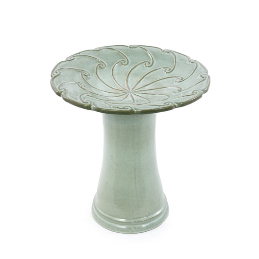 Handmade Glazed Ceramic Bird Bath