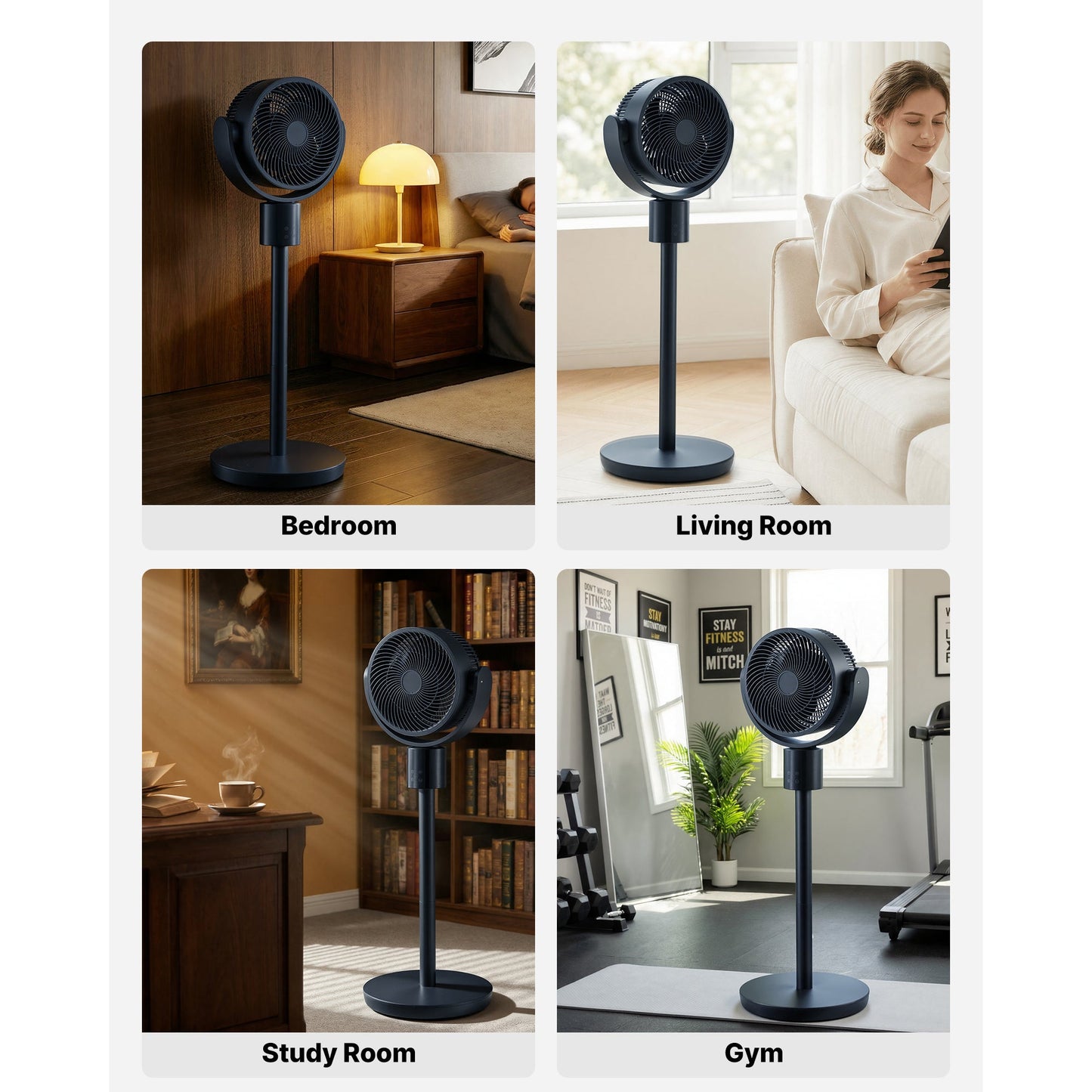 7-Inch Pedestal Fan with Oscillating Standing Design and Remote Control