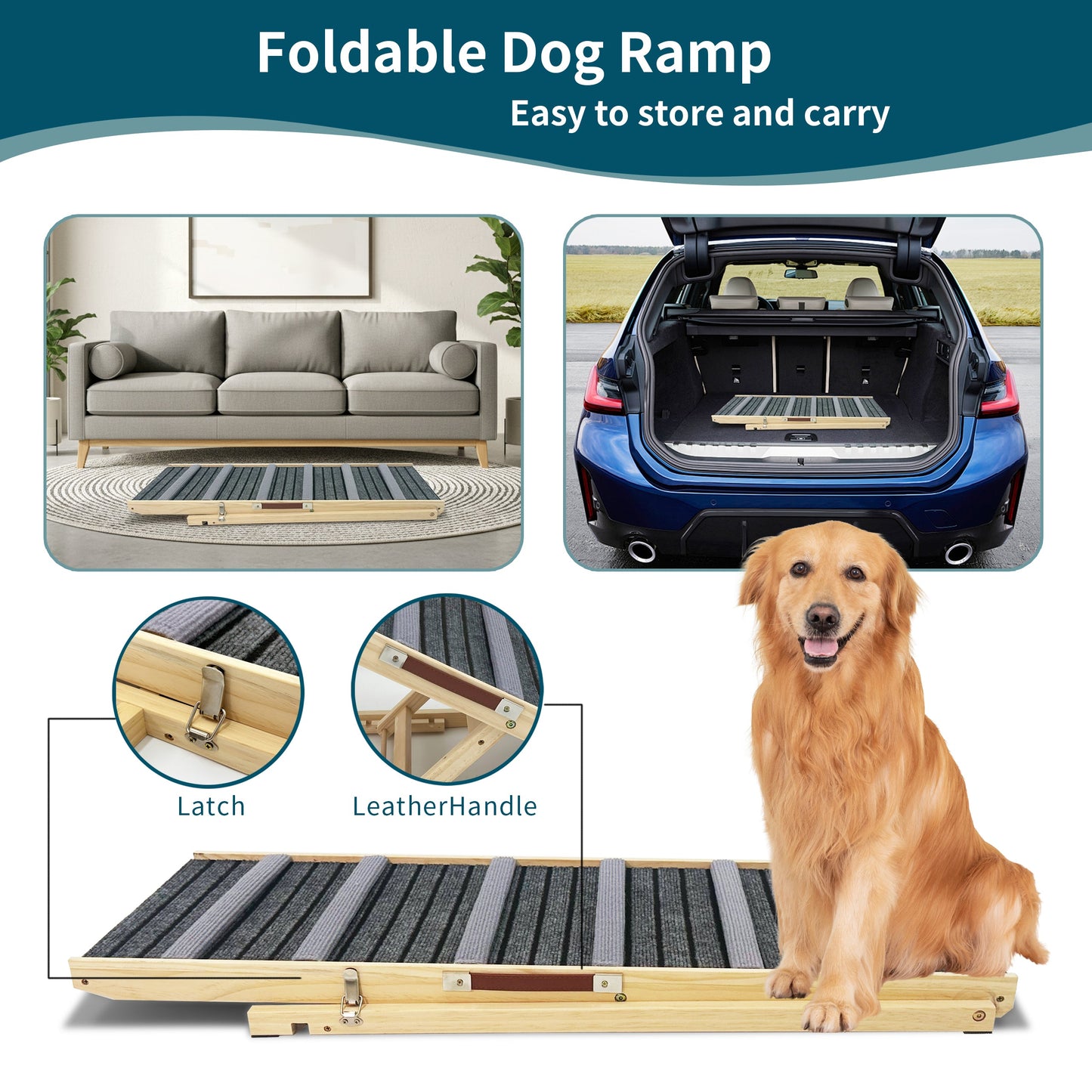 2026 Upgraded Dog Ramp for Couch with Adjustable Heights and Non-Slip Pads