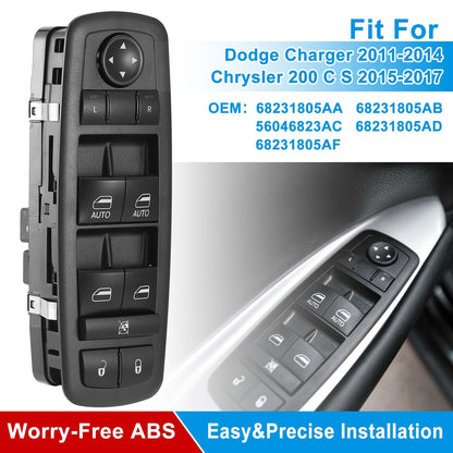 Electric Master Power Window Switch Fit for 2011-2017 Dodge Charger Chrysler Front Left Driver Side 68231805AA