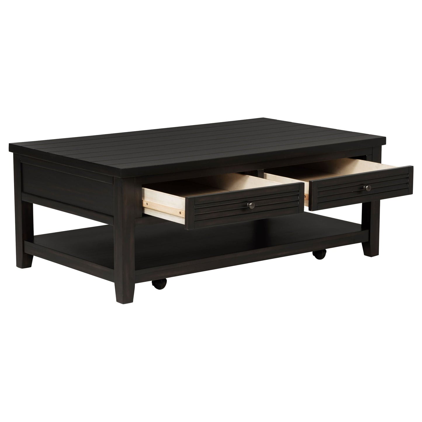 Sutter - 2 Drawer Rectangular Coffee Table - Dark Brown