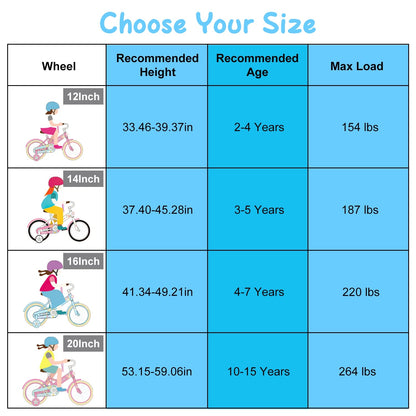 16In Kids\' Bike with Training Wheels Children Bicycle with Helmet Basket Rear Seat Chain Guard for Boys Aged 4-7