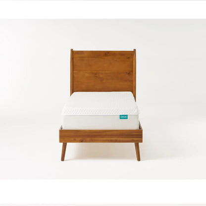 Okioki Mid-Century Natural Stained Solid Acacia Wood Bed