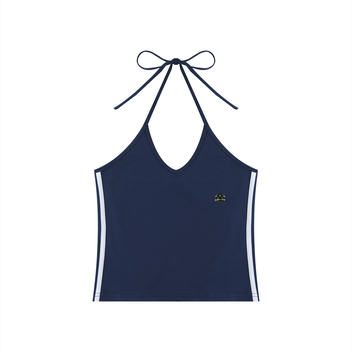 Loki & Ivy Women's Color Block Halter Crop Tank Top
