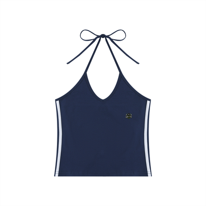 Loki & Ivy Women's Color Block Halter Crop Tank Top