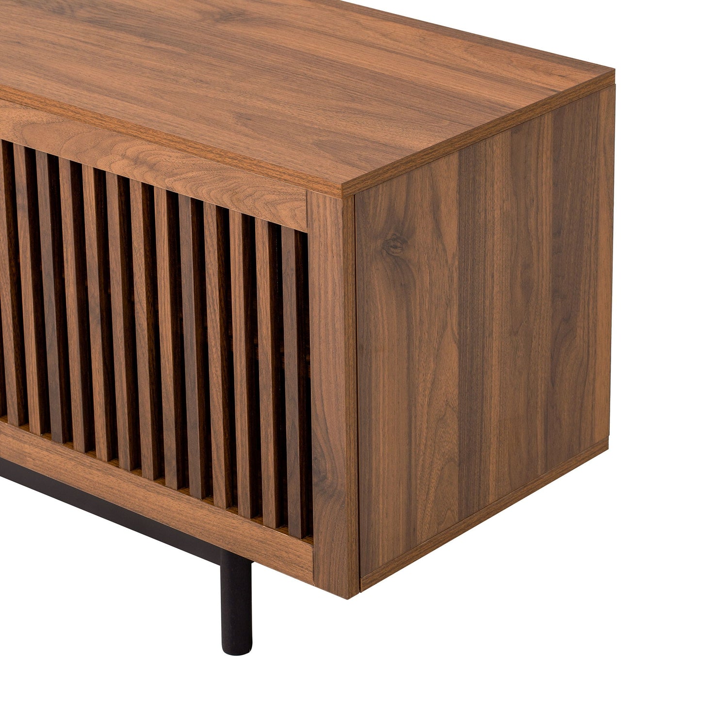 78" TV Stand For TVs Up To 85" Entertainment Center With Deep Drawers & Cable Management, Soft Closing Hinges - Walnut