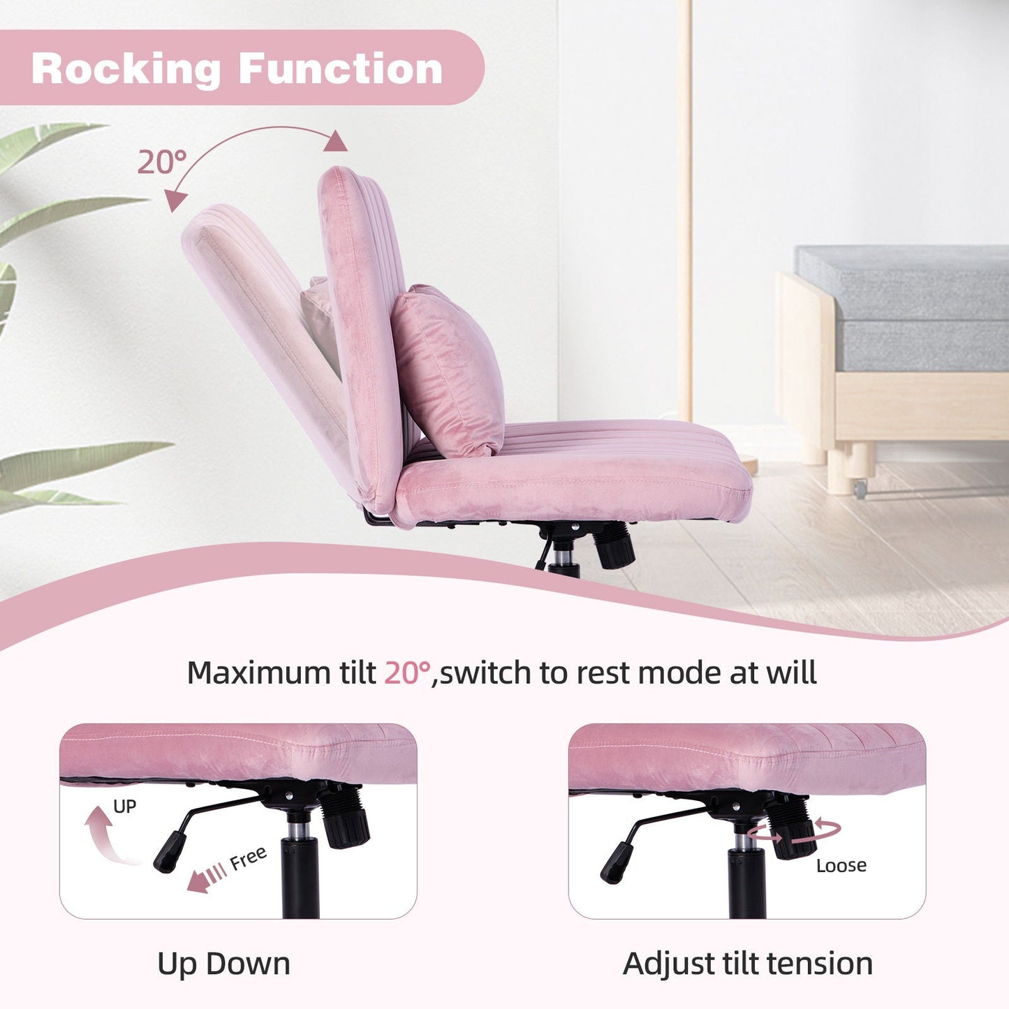 Criss Cross Office Chair With Adjustable Height, Ergonomic Design