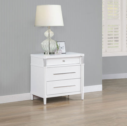 Gracemont 3-drawer Bedroom Nightstand Bedside Table White