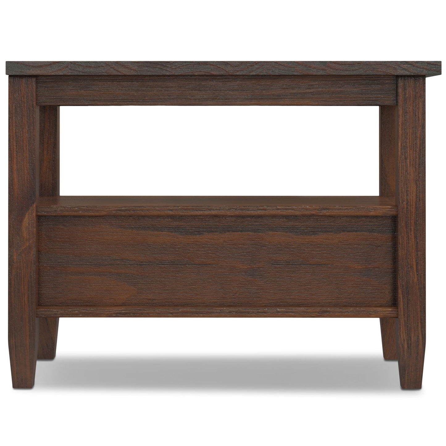 Warm Shaker - Narrow Side Table - Distressed Charcoal Brown