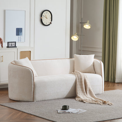 Coral 82" Curved Boucle Sofa, 3-Seater