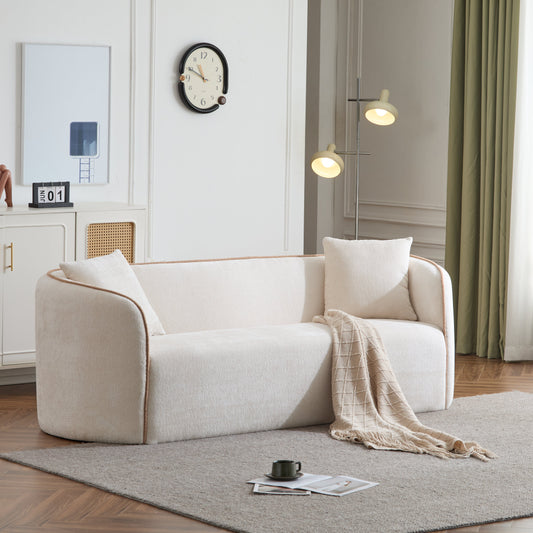 Coral 82" Curved Boucle Sofa, 3-Seater
