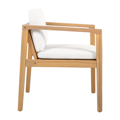 Outdoor Dining Chairs (Set of 2) with Acacia Wood Frame