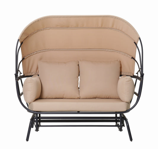 2-Person Outdoor Swing Chair with Adjustable Canopy