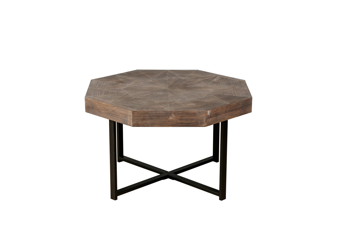 Wood Octagonal Vintage Patchwork Coffee Table