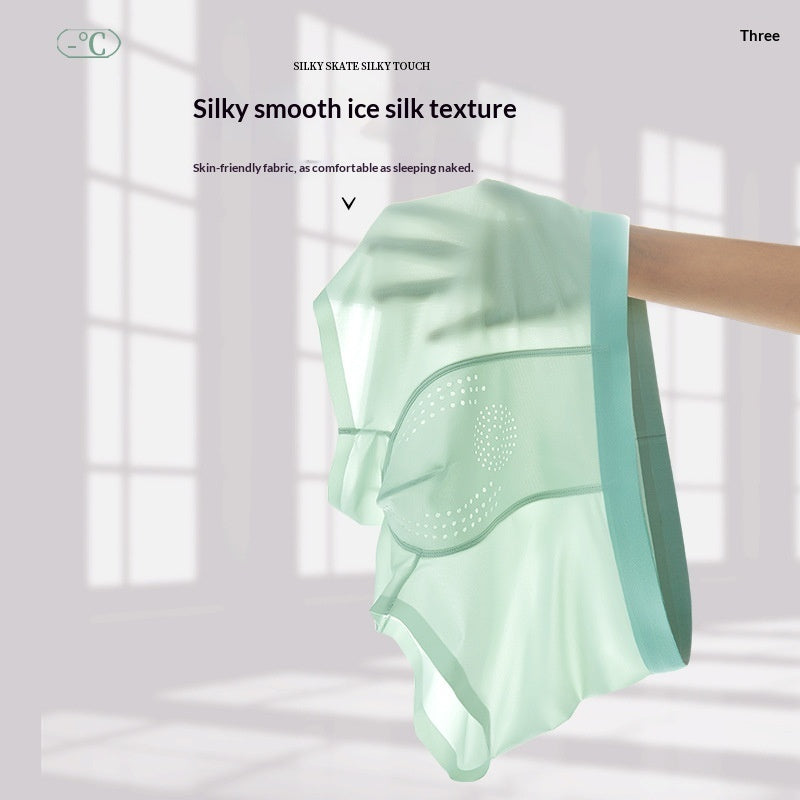 Mugwort-scented Cool-feel Seamless Mens Underwear With Perforated Breathability