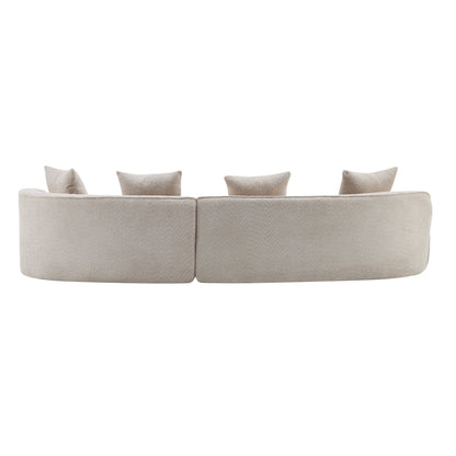 126" Curved Sectional Sofa (Almond-D28 Full Foam)