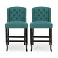 Vienna Fabric Tufted Counter Stool With Nailhead Accents (Set of 2)