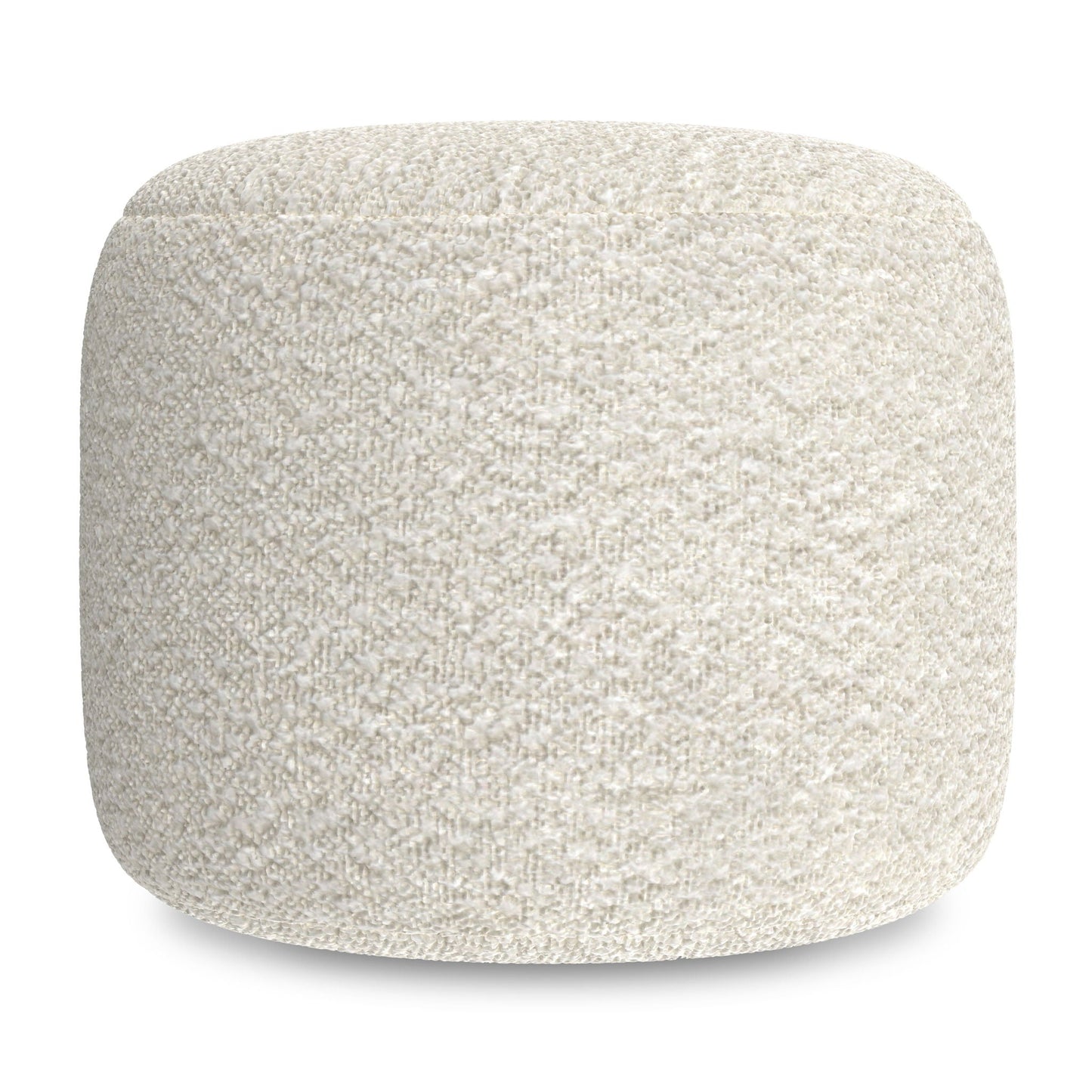 Chantal - Round Pouf - White