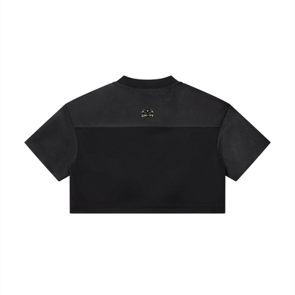 Loki & Ivy Women’s Cropped Paneled V-Neck Jersey