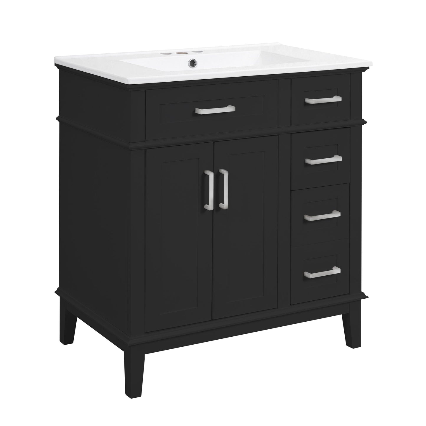 Modern Bathroom Vanity With Sink, Storage Cabinet, Soft Close Doors, Deep & Standard Drawers