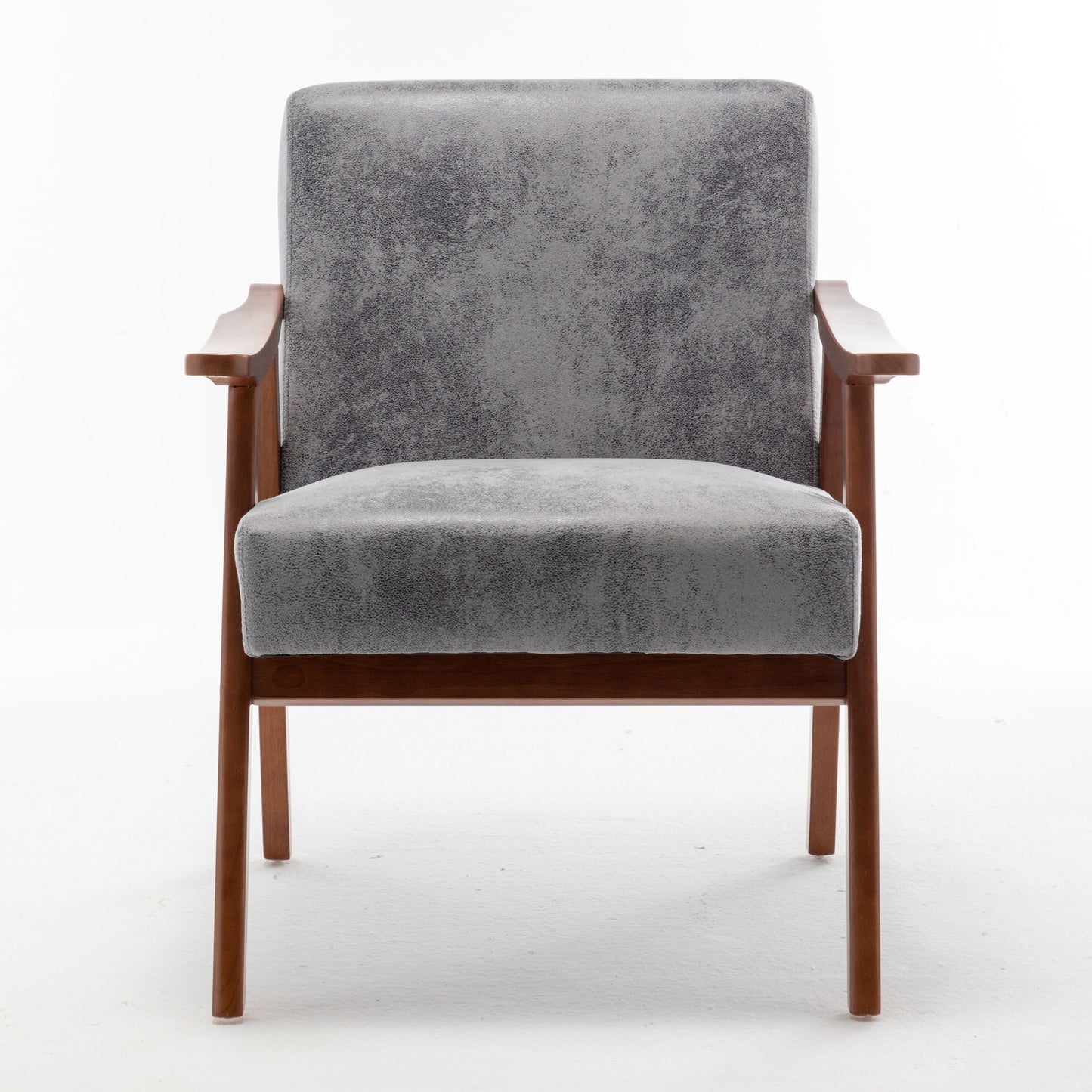 Mid Century Modern Accent Chair With Solid Wood Frame And Extra Thick Backrest