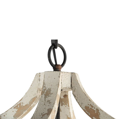 4 Light Chandelier, Hanging Light Fixture With Adjustable Chain For Kitchen, Bulb Not Included - Cream