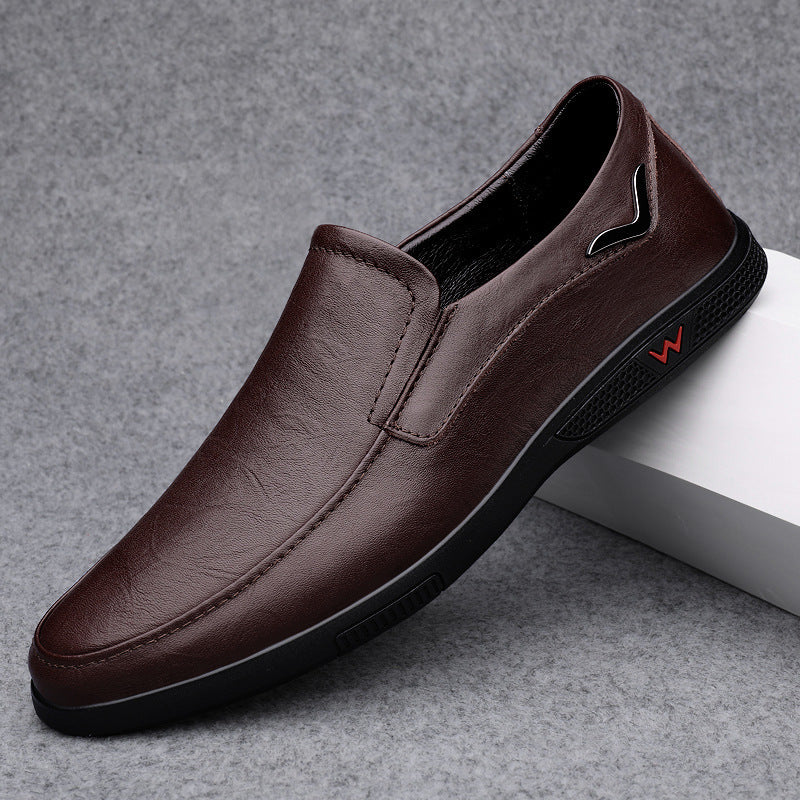 Large-size Mens Leather Shoes Trendy British Style