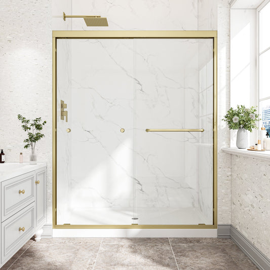 55"-60" W x 72" H Brushed Shower Door