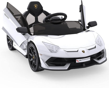 2-in-1 Electric Ride On Sports Car Toy with Remote Control, 12V Battery, 2 Speeds, and LED Lights
